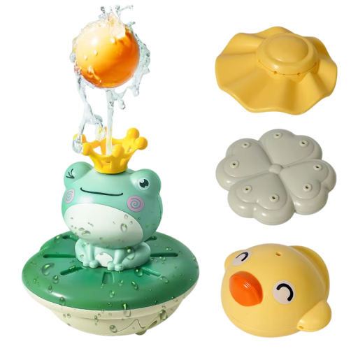 Bad speelgoed voor kinderen 10.5 x 11 x 10.5 cm Drijvende roterende kikker sproeier voor in bad 6 stuks Waterdouche speelgoed