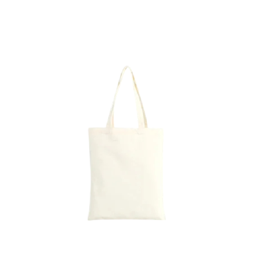 Bäddad shoppingväska med handtag i bomull 20x22 cm beige liten väska för shopping och transport av små saker