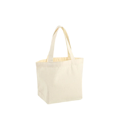 Bäddad tygkasse med fasta handtag i bomull 30x20x10 cm beige kasse med botten för inköp och transport av livsmedel