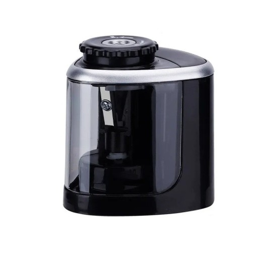 Bærbar elektrisk blyantspidser Automatisk blyantspidser til børn og voksne med 2 AA-batterier Elektrisk og manuel blyantspidser med automatisk slibning 6 x 6 x 7,2 cm