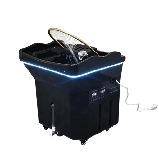 Bærbar hårvaskestation 60 l professionelt udstyr LED belysning 63 × 53 × 69 cm