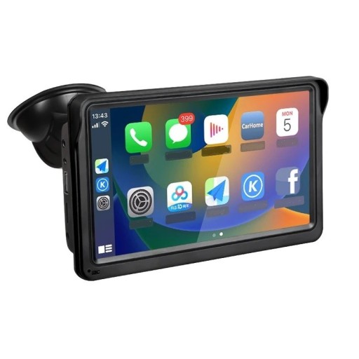 Bærbar HD-berøringsskærm til bilen med stativ 7&quot; Wi-Fi Bluetooth Multifunktionel instrumentbrætskærm Trådløs skærm med Apple CarPlay og Android Auto-understøttelse