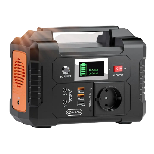 Bærbar kraftstation solgenerator med LED-display 230V 200W langtidsholdbar Li-ion-batteri holdbar elgenerator til camping 20,8 x 11 x 15,8 cm