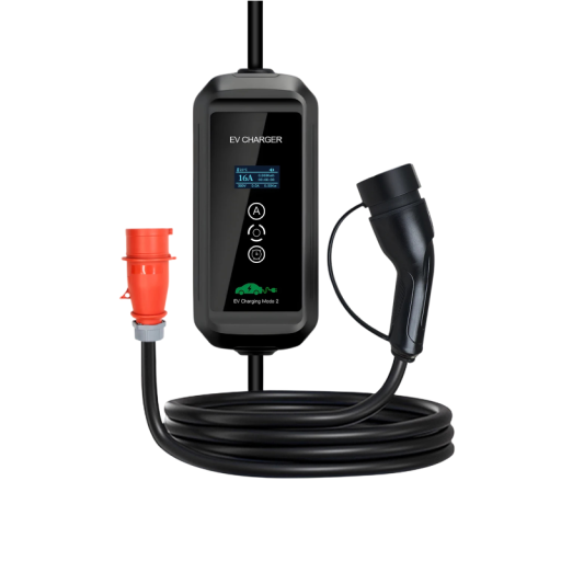 Bærbar oplader til elbiler KOLANKY type 2 11 kW 16 A trefaset EVSE kabel 10 m IP66 justerbar strøm sort til biler