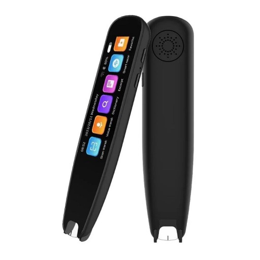 Bærbar scanningspen til tekstoversættelse med LCD-berøringsskærm Multifunktionel oversættelse af 12 fremmedsprog Håndholdt stemmeoversætter, tekstscanner og stemmeoptager 13,8 x 3,3 x 1,3 cm