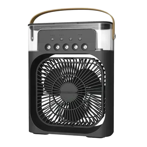 Bærbar ventilator med LED-lys Bærbar luftfugter 3 i 1 25 x 9 x 20 cm 10 W