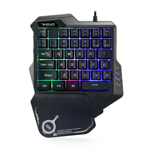 Bagbelyst gamingtastatur med én hånd