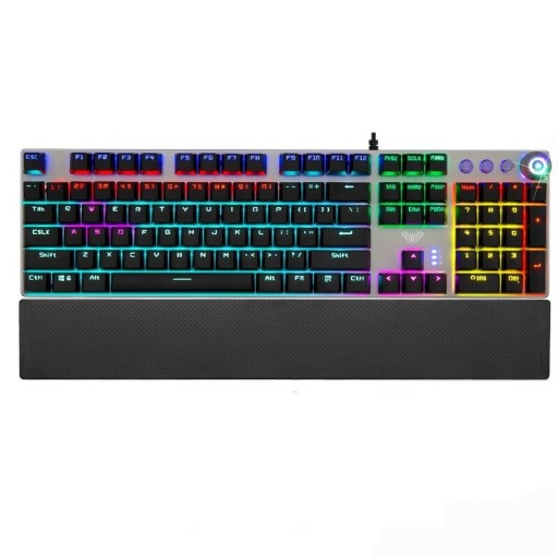 Bagbelyst gamingtastatur med håndledsstøtte