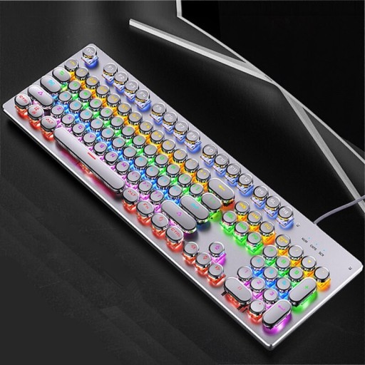 Bagbelyst gamingtastatur med runde taster