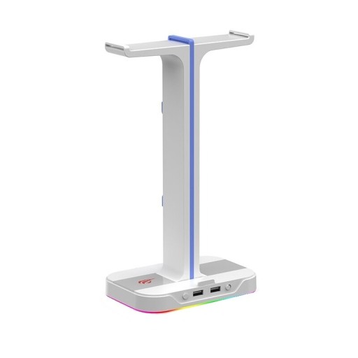 Bagbelyst hovedtelefonstativ med USB-porte