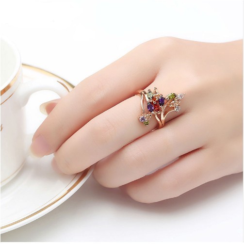 Bague de luxe pour femme plaquée or