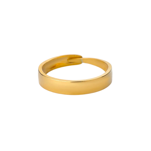 Bague élégante pour femmes en acier inoxydable Couleur dorée Ouverte réglable avec zircon Bijou discret pour un usage quotidien