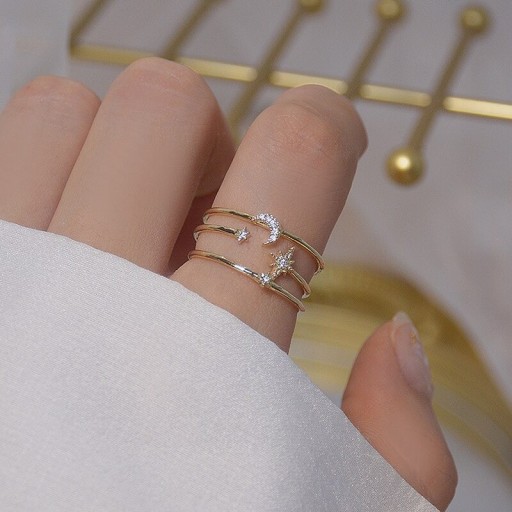 Bague femme avec des étoiles D1222