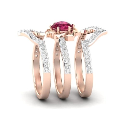 Bague femme avec fleur 3 pcs