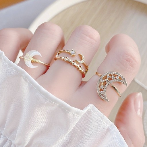 Bague femme avec lune D1658