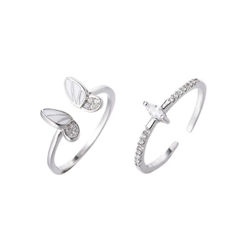 Bague femme papillon 2 pcs