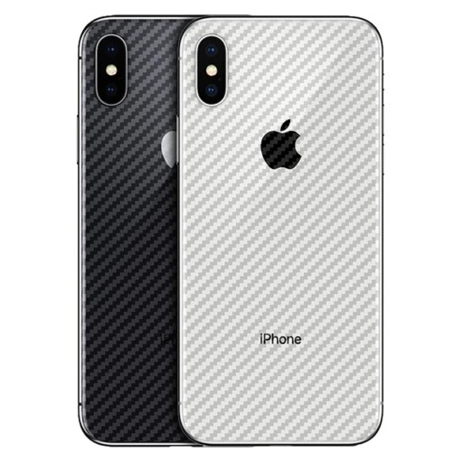 Bakre skyddsfilm för iPhone 8 Plus i kolfiber, set med 5 st, 3D kolfiberdesign, skydd mot repor på baksidan
