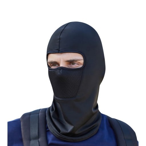 Balaclava com abertura para os olhos e parte em rede sobre o nariz e a boca resistente ao vento com proteção para o pescoço tamanho universal