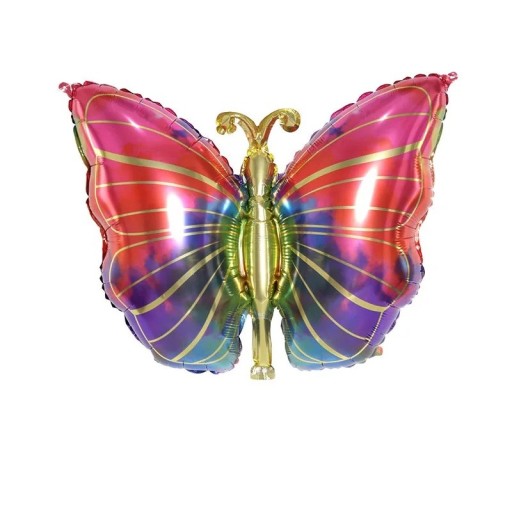 Balão de borboleta com detalhes dourados 74 × 50 cm Balão de folha em forma de borboleta Balão decorativo para aniversários, festas infantis e decoração de festas
