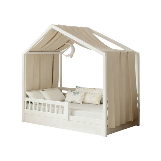 Baldachýn nad postel 67x270 cm mušelínová prodyšná látka praní 30 °C závěsný textilní doplněk pro dětský pokoj