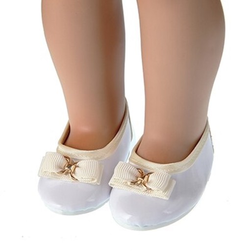 Ballerina's met strik op de punt voor pop van 43 cm Feestelijke schoenen voor jurken Schoenen van PU-leer Afmetingen 8 x 4 cm Voor spelen