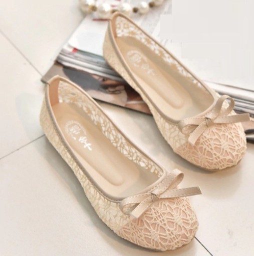 Ballerine in pizzo con fiocco J1115