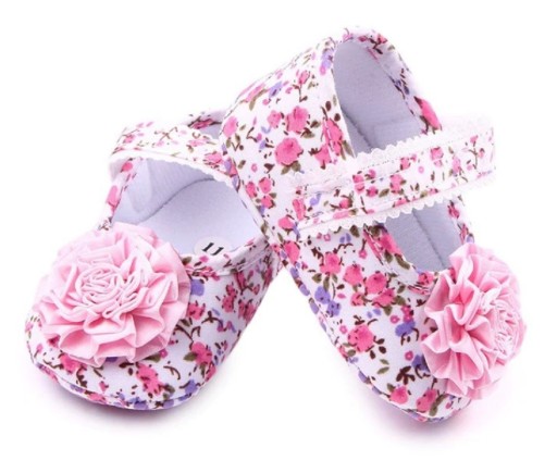 Ballerine in tela per bambine con fiore