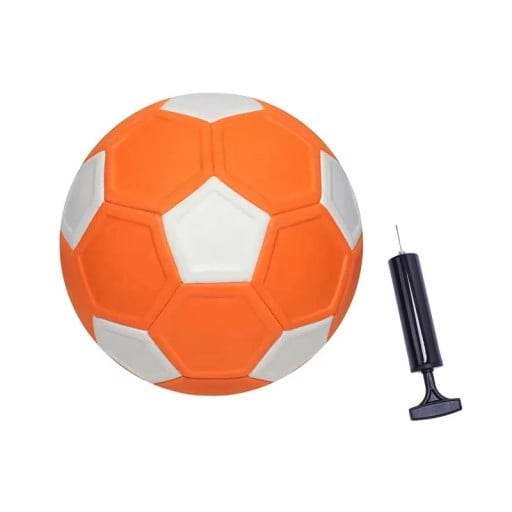 Ballon de football classique orange 21,5 cm avec pompe Ballon d'entraînement pour enfants et adultes Convient pour le jeu récréatif sur diverses