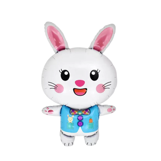 Ballon en aluminium 63 x 38 cm en forme de lapin Décoration gonflable pour anniversaires, fêtes, mariages, événements pour enfants et soirées à thème