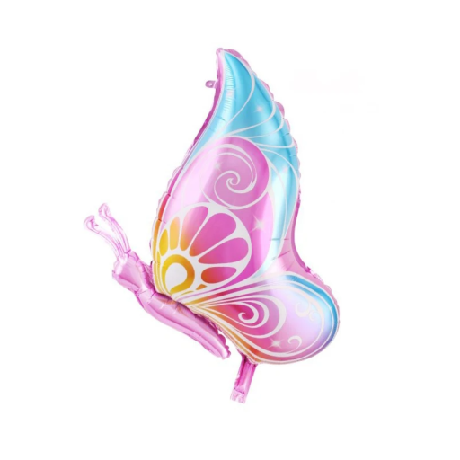 Ballon en aluminium 76 x 58 cm en forme de papillon Décoration de fête Accessoire gonflable pour célébration d'anniversaire Décoration de mariage et festive