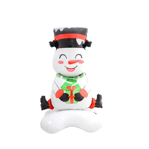 Ballon en aluminium bonhomme de neige de Noël 148 × 83 cm Décoration de fête blanche avec un bonhomme de neige décoration hivernale festive