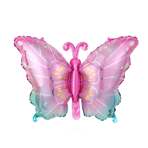 Ballon en foil 79 x 52,5 cm Grand ballon en forme de papillon Décoration de fête pour anniversaires Décoration de fête pour enfants Hélium et air