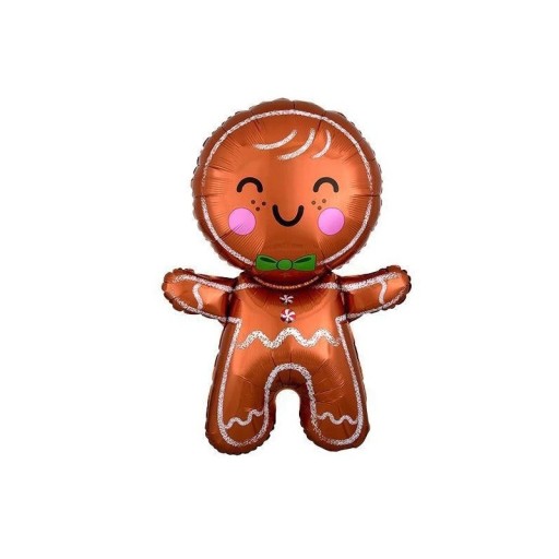 Ballon en foil de Noël bonhomme en pain d'épice