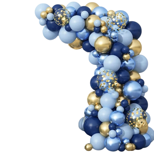 Balloon Garland Making Set 87 pcs Metallic Blue and Gold Balloons Celebration Decorations Birthday and Wedding Decor