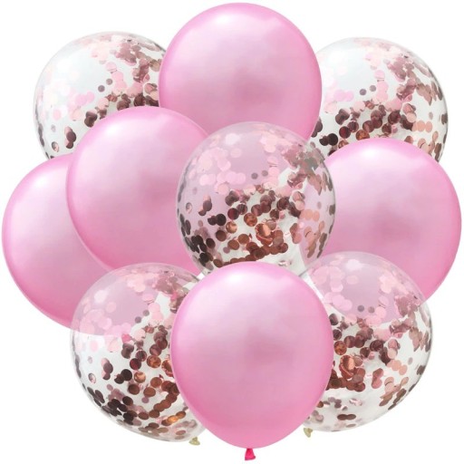 Baloane pentru ziua de nastere cu confetti 10 buc