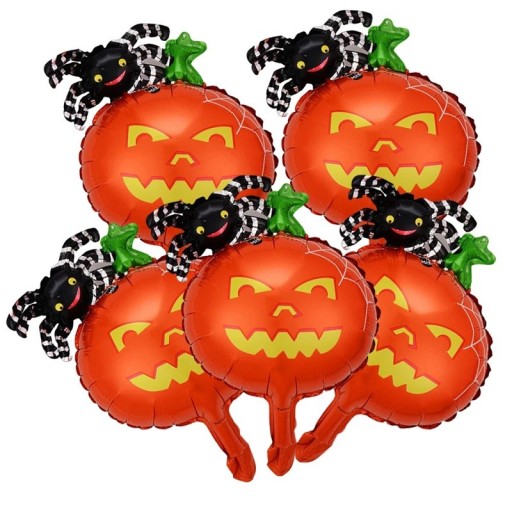 Balões de Halloween Balão Foil Adorável com Abóbora e Aranhas Decoração Inflável para Festa de Halloween Balão Divertido para Crianças 41 x 27 cm 5 pcs