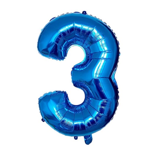 Balon cu numere albastru aniversare 80 cm