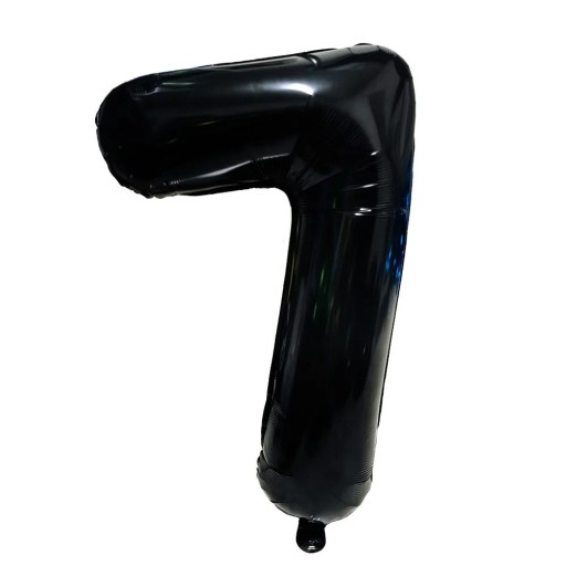 Balon de folie numărul 7 negru 81,3 cm balon mare în formă de cifră decor pentru aniversări, aniversări și decor de petrecere festivă