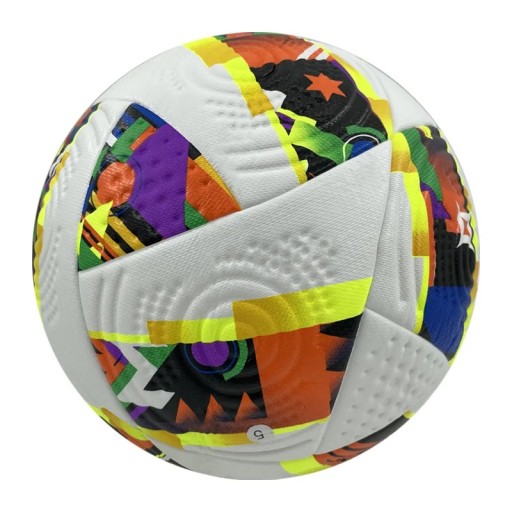 Balón de fútbol de competición colorido tamaño 5 Balón de entrenamiento profesional Balón altamente elástico y resistente al desgaste para jugar al aire libre y en interiores