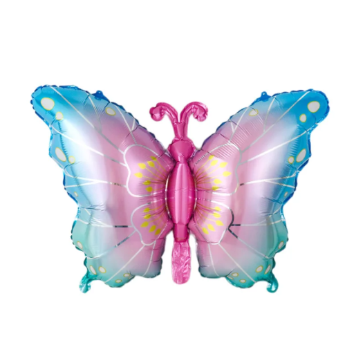 Balon din folie 79 x 52,5 cm Balon mare în formă de fluture Decorațiune pentru petreceri de naștere Decor pentru petrecerea copiilor Helium și aer