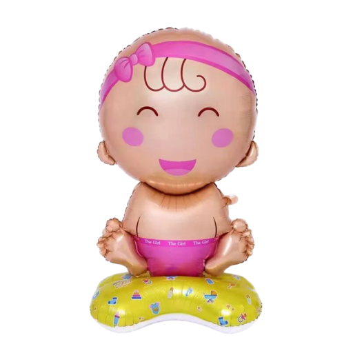 Balon din folie în formă de bebeluș 79 x 154 cm Decorare mare pentru sărbătoarea nașterii copilului Decorațiune pentru baby shower și primirea nou-născutului