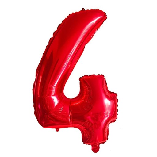 Balon urodzinowy czerwony z cyfrą 40 cm