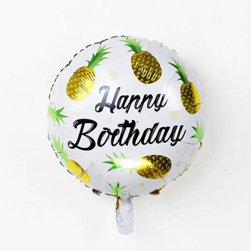Balon urodzinowy okrągły z ananasami J1398