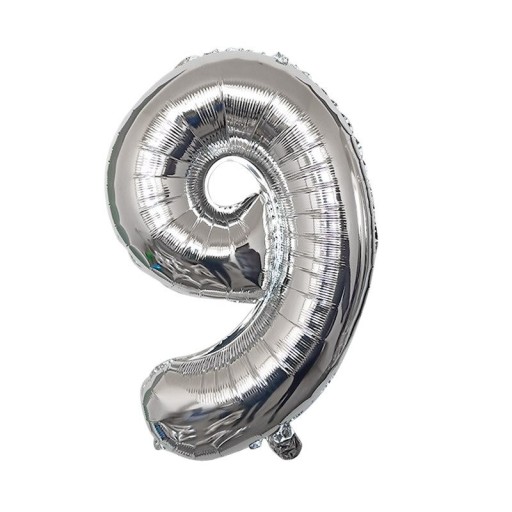 Balon urodzinowy srebrny z cyfrą 100 cm
