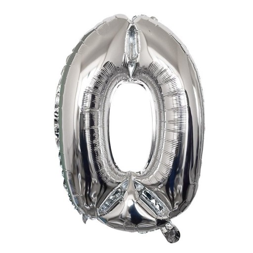 Balon urodzinowy srebrny z cyfrą 40 cm