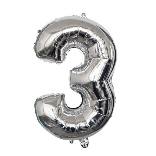 Balon urodzinowy srebrny z cyfrą 80 cm