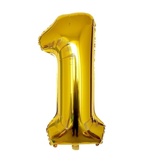 Balon urodzinowy złoty z cyfrą 40 cm
