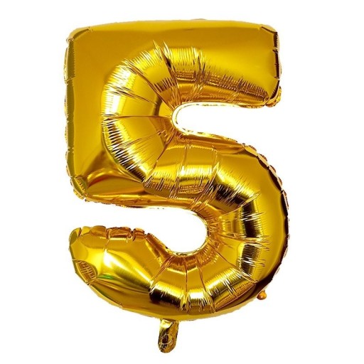Balon urodzinowy złoty z cyfrą 80 cm