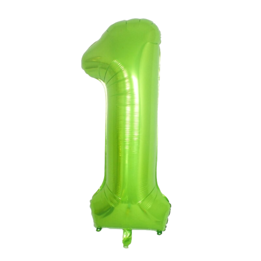 Balon ziua de nastere cu numar verde 101,5 cm