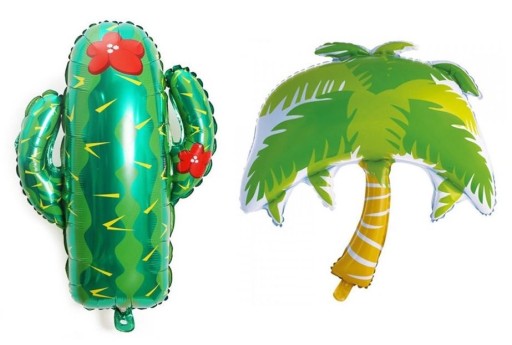 Balónky ve tvaru kaktusu a palmy